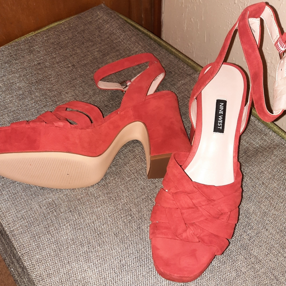 COPY - Nine West Red block heeled sandal size 9.5
